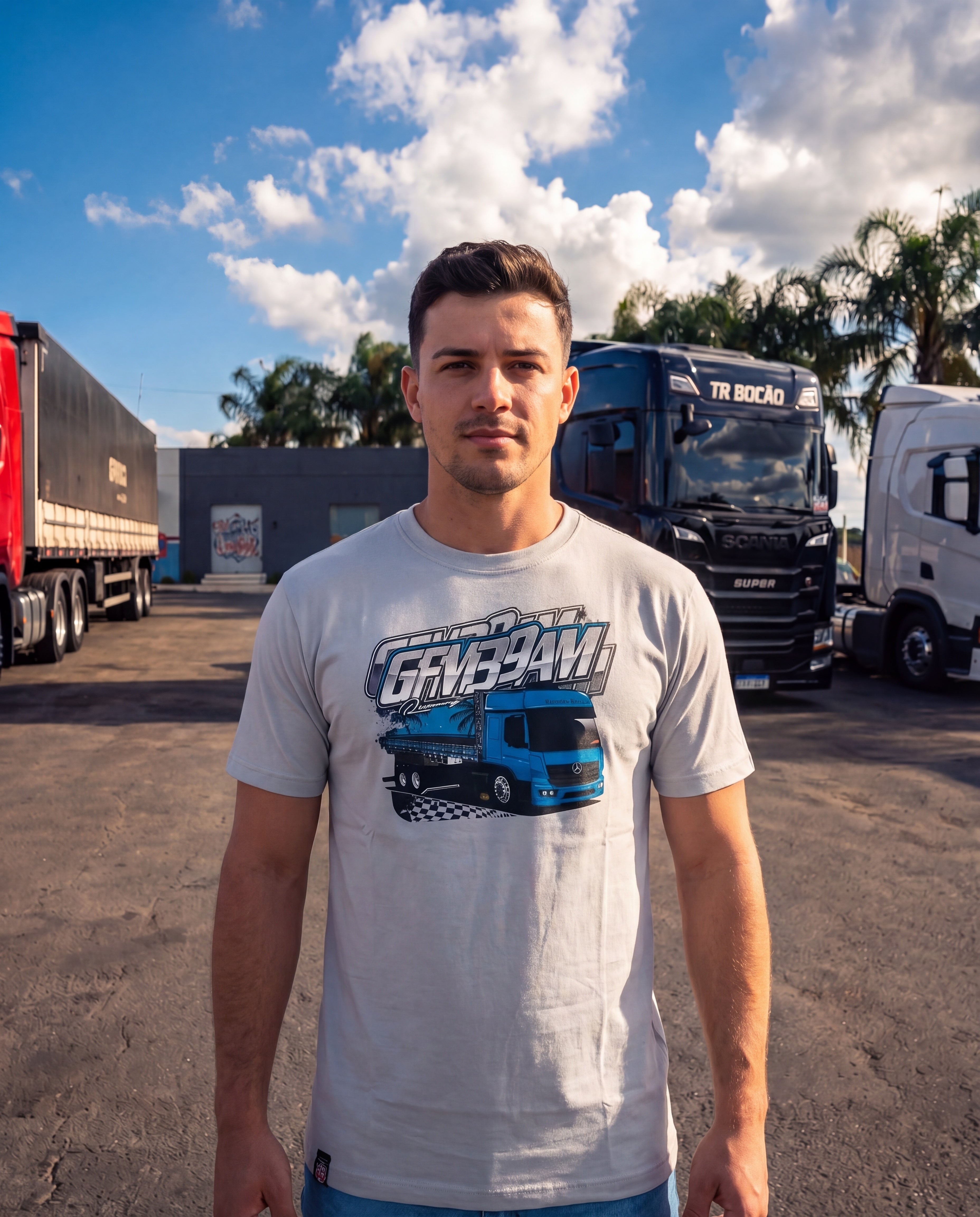 Camiseta GFM39AM Racing Mercedes Atego 3030 (Todas as Cores)