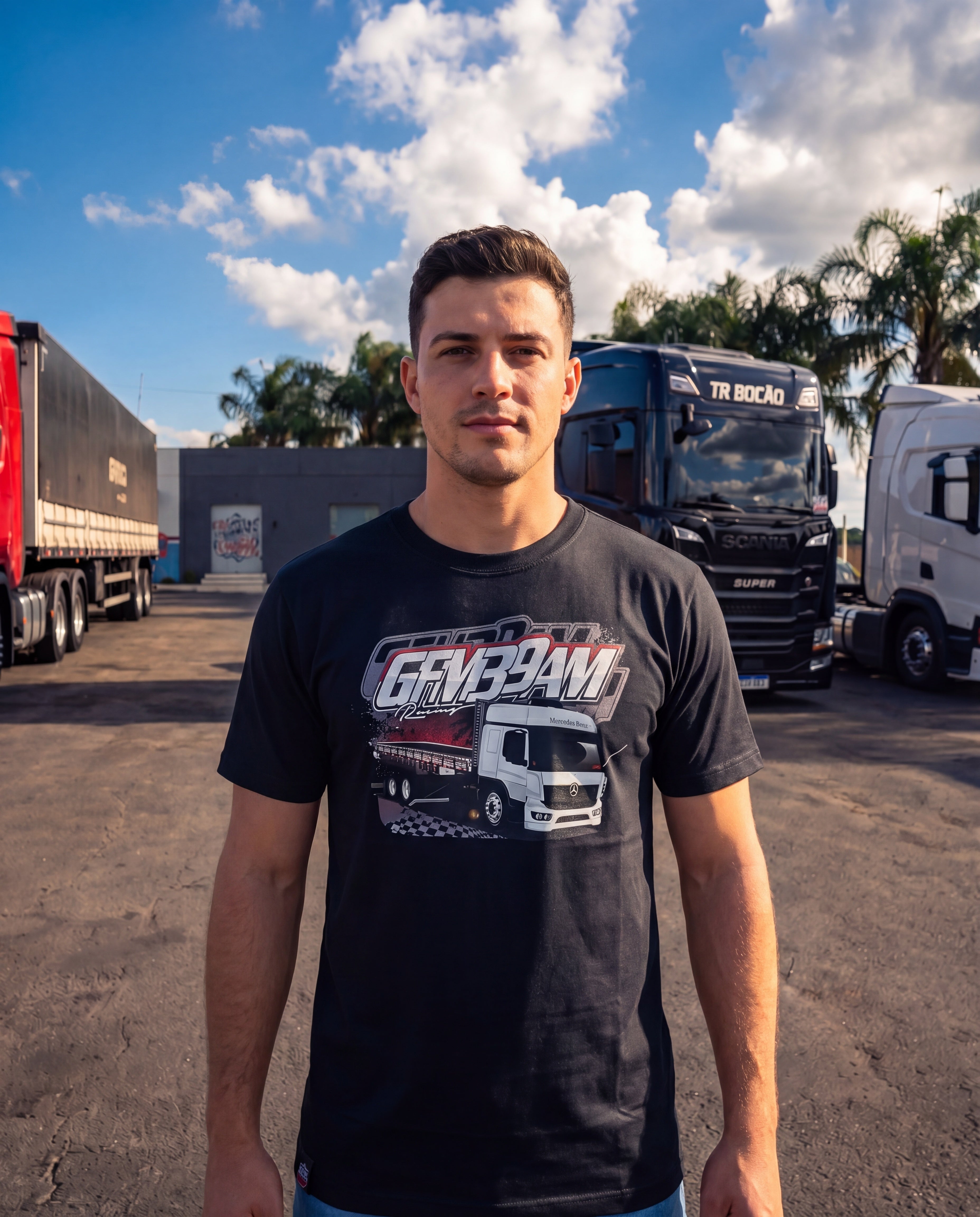 Camiseta GFM39AM Racing Mercedes Atego 3030 (Todas as Cores)