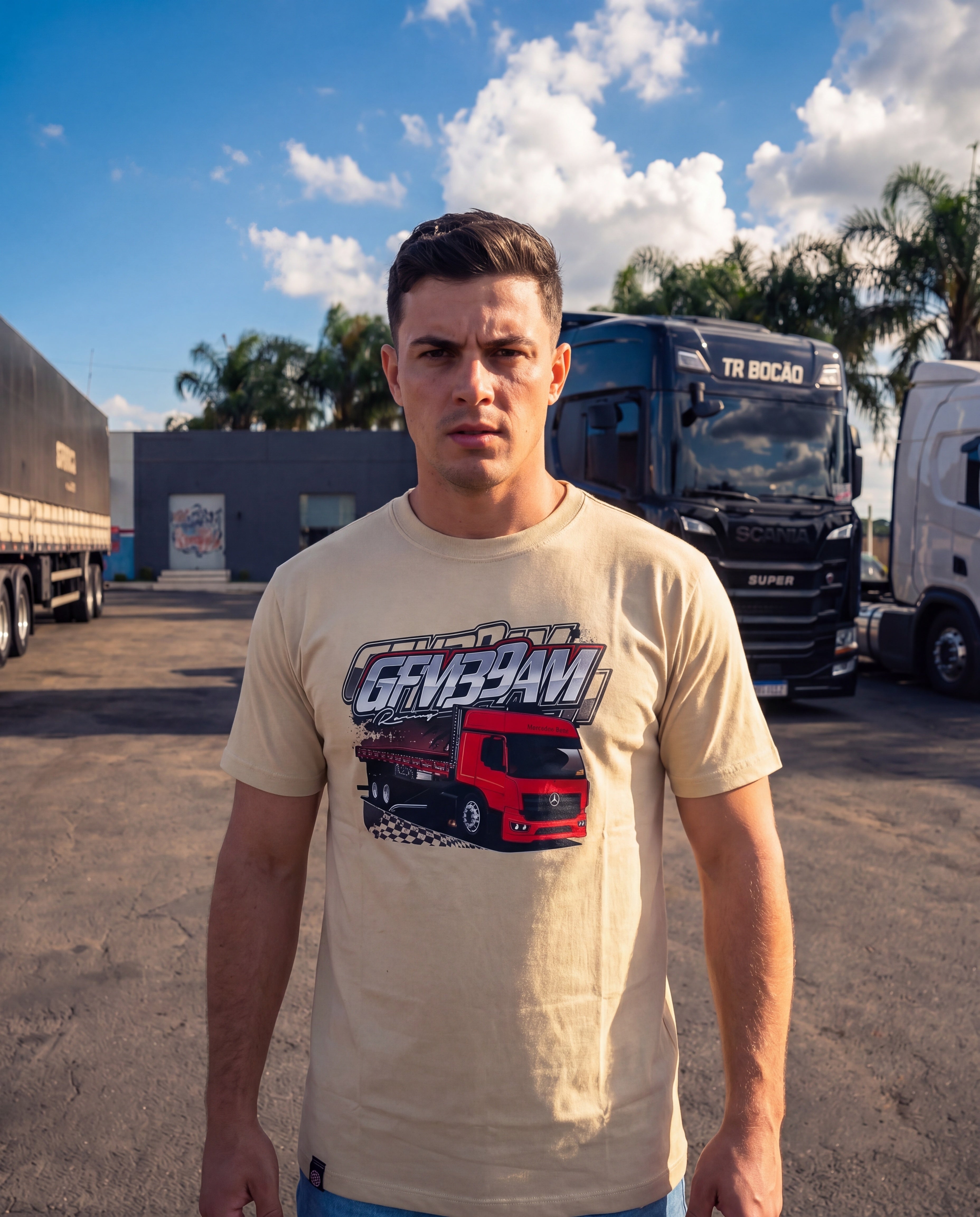 Camiseta GFM39AM Racing Mercedes Atego 3030 (Todas as Cores)
